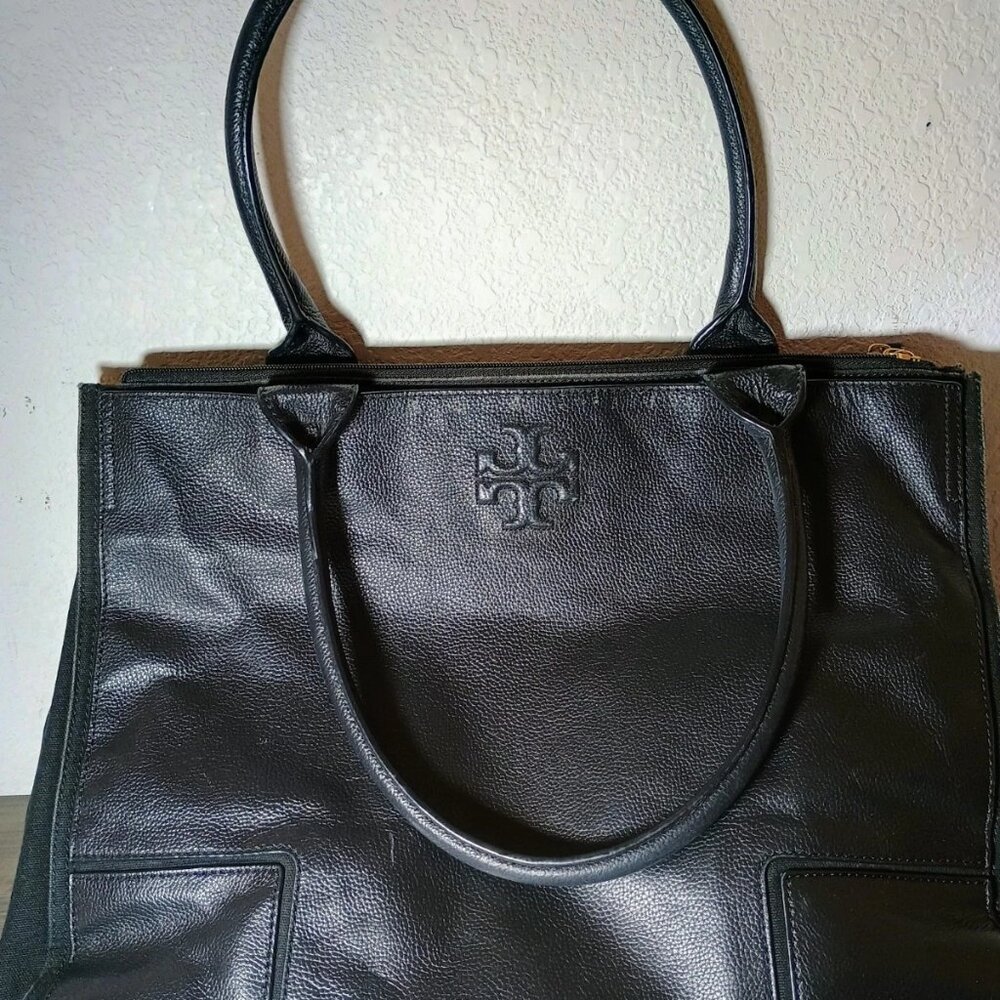 Tory Burch Large Leather Laptop/Tote/Travel Bag - Black - SHIPS FREE!